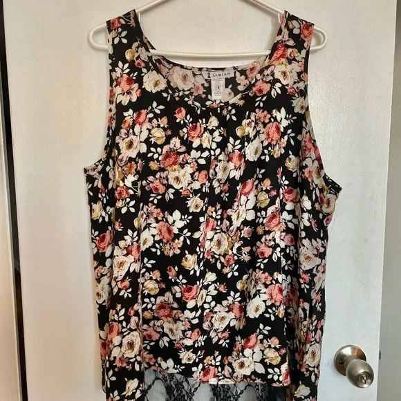Libian Floral Sleeveless Top - Size 3X - Picture 4 of 10